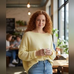 Womens Yellow Sweater, Plus Size 3X, NEW